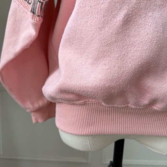 Vintage 80s Boundary Waters Pink Mixed Material Sweatshirt Grey Snowflake M - Picture 5 of 7